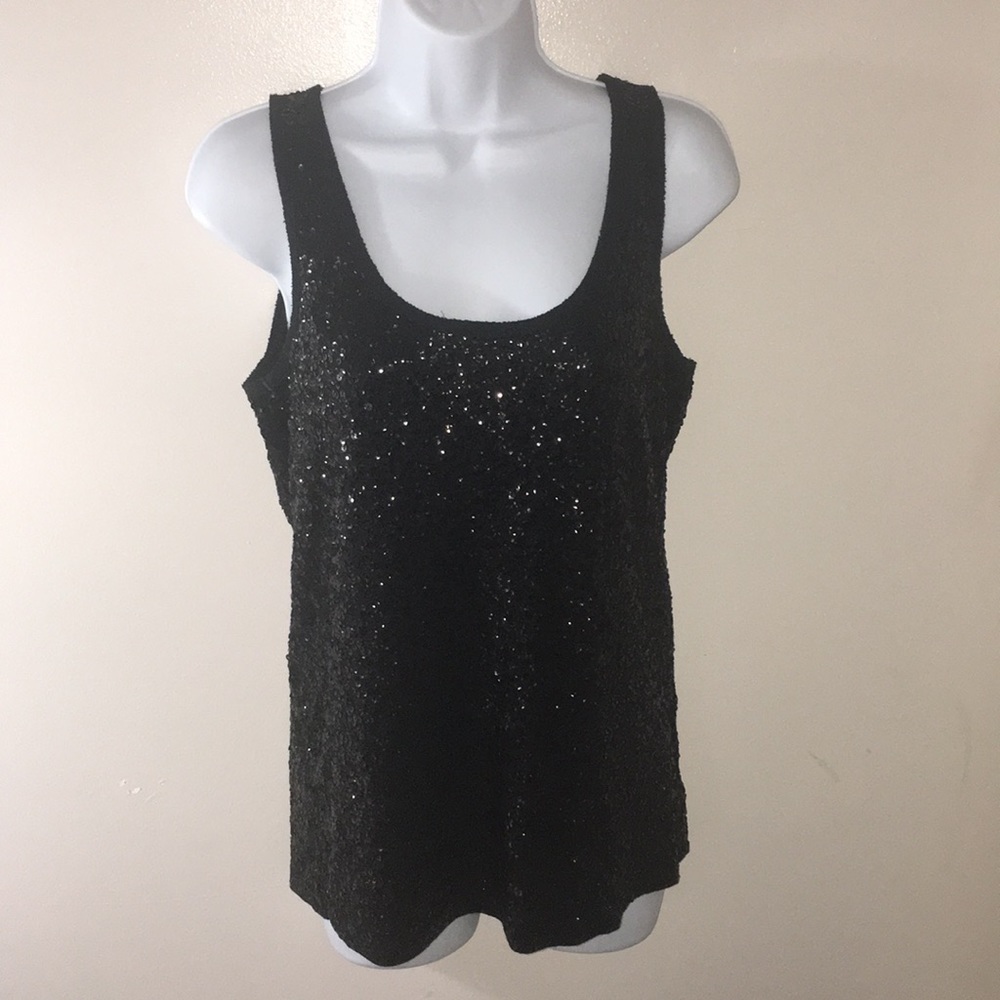 J.Crew black sequin tank top SzM